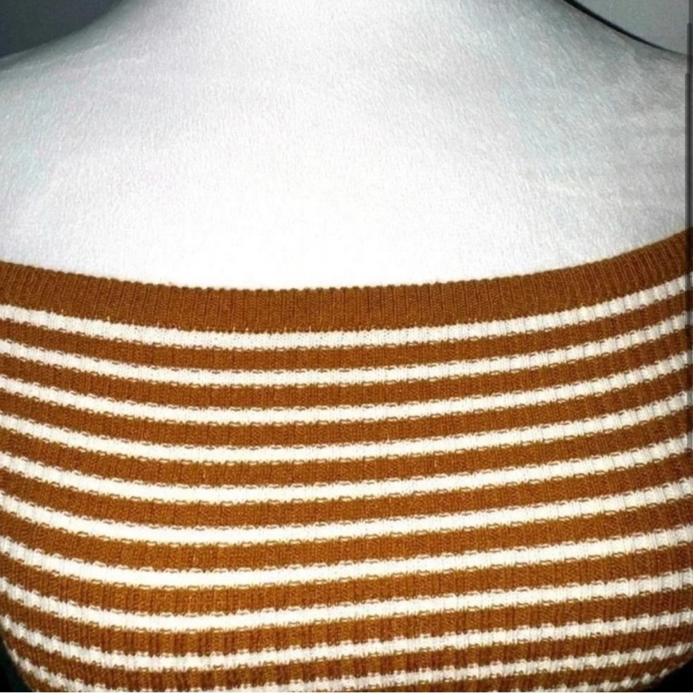 Madewell Ribbed Off Shoulder Knit Striped Top/Size XXS/US 2-4 - Picture 3 of 6